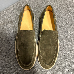 Mocassins en daim pour hommes, bout rond, à enfiler, talon bas, chaussures décontractées, respirantes, légères, kaki, vert, abricot, marron foncé, bleu foncé - Product Image 2