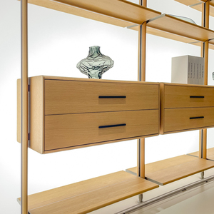 Libreria Moderna Minimalista di Lusso Modulare Personalizzabile con Struttura in Metallo e Alluminio con Sistema di Illuminazione per Soggiorno e Ufficio - Product Image 2