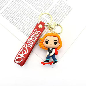 Nuevo <span class=keywords><strong>Llavero</strong></span> de <span class=keywords><strong>Stranger</strong></span> <span class=keywords><strong>Things</strong></span>, Flor que Come Hombres, Eleven, <span class=keywords><strong>Dustin</strong></span>, Muñeco Eleven, Colgante Hecho a Mano, Regalo - Product Image 6