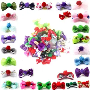 Groothandel Pet Show Halsband Met Bows Charms Bloem Accessoires Kerst Hond Haar Boog