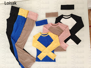 Abbigliamento Y2K <span class=keywords><strong>per</strong></span> Ragazze Alte, Set Personalizzato con Maglietta Aderente a Maniche Lunghe Raglan in Cotone e Pantaloni a Zampa Pieghevoli <span class=keywords><strong>per</strong></span> Donne - Product Image 6