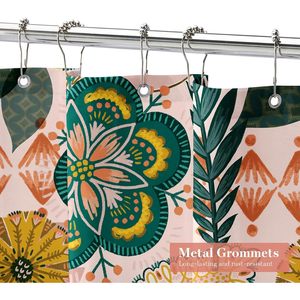Modern Boho Floral 3D Shower <b>Curtain</b> Elegant Rustic <b>Vintage</b> Chic Pattern Peva Fabric for Home Bathroom Decor - Product Image 3