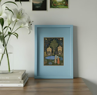 Cadre photo en alliage d'aluminium brillant à angle droit avec passe-partouts de couleur assortie, découpés sur mesure, différentes tailles pour affiches