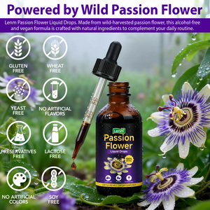 Tintura <span class=keywords><strong>de</strong></span> Passiflora Lenm Herb, Suplementos para un Sueño Reparador, Sin Azúcar, Extracto Líquido Orgánico <span class=keywords><strong>de</strong></span> Passiflora en Gotas - Product Image 5