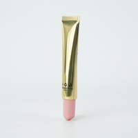 Tube de gloss à lèvres rond en plastique vide avec logo personnalisé, 10 ml, 15 ml, huile à lèvres, baume à lèvres, étiquette privée, capuchon coloré