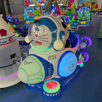 Attraction pour enfants Plaza : Avion électrique 6/8 places, manège de fête foraine avec levage et abaissement rotatifs et lumières LED, à vendre