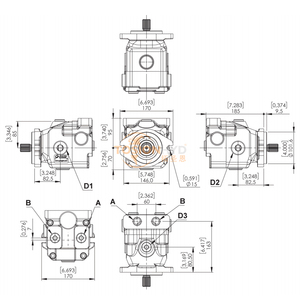Pompes à pistons axiaux à cylindrée fixe hydrauliques PWG MF 46 64 1 100 bars – Fabricant - Product Image 1