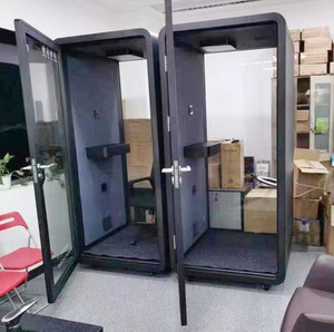 Cabine de bureau en acier noir pour jardin, cabine de <span class=keywords><strong>confession</strong></span> moderne et silencieuse avec isolation acoustique STC30dB pour centres commerciaux et hôpitaux - Product Image 3