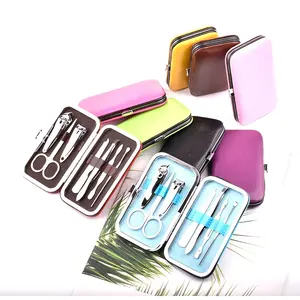 7pcs Nail Clippers Set Girls Manicure Pedicure Set Stainless Steel Beauty Personal Nail Care Tool Kit with Customized Logo