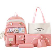 Sac à dos scolaire tendance pour étudiants, imperméable, en nylon et polyester, avec logo personnalisé, ensemble de sacs à dos scolaires, fermeture éclair à motif de dessin animé pour filles