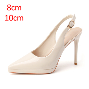 Women's Premium Patent Leather Pumps Pointed Toe Comfortable Office Commuter Style <b>Slip</b>-On Shoes Durable - Product Image 2