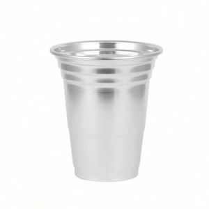 แก้วอลูมิเนียมแบบใช้แล้วทิ้งรุ่นใหม่ปี 2024 สำหรับโปรโมชั่น แก้วเบียร์แบบผนังเดี่ยวสั่งทำพิเศษ แก้วน้ำเย็น แก้วเบียร์ - Product Image 1