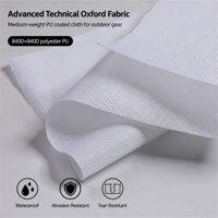 Tissu tissé 100% polyester blanc enduit PU, résistant à l'eau, à l'abrasion et aux UV, 840Dx840D, pour chaussures et sacs d'extérieur