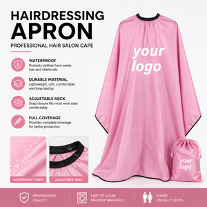 Capas de Barbero Antiestáticas Profesionales con Logotipo Personalizado en Negro/Blanco/Rosa, Capa <span class=keywords><strong>para</strong></span> Cortar el Cabello, Delantal de Peluquería - Product Image 1