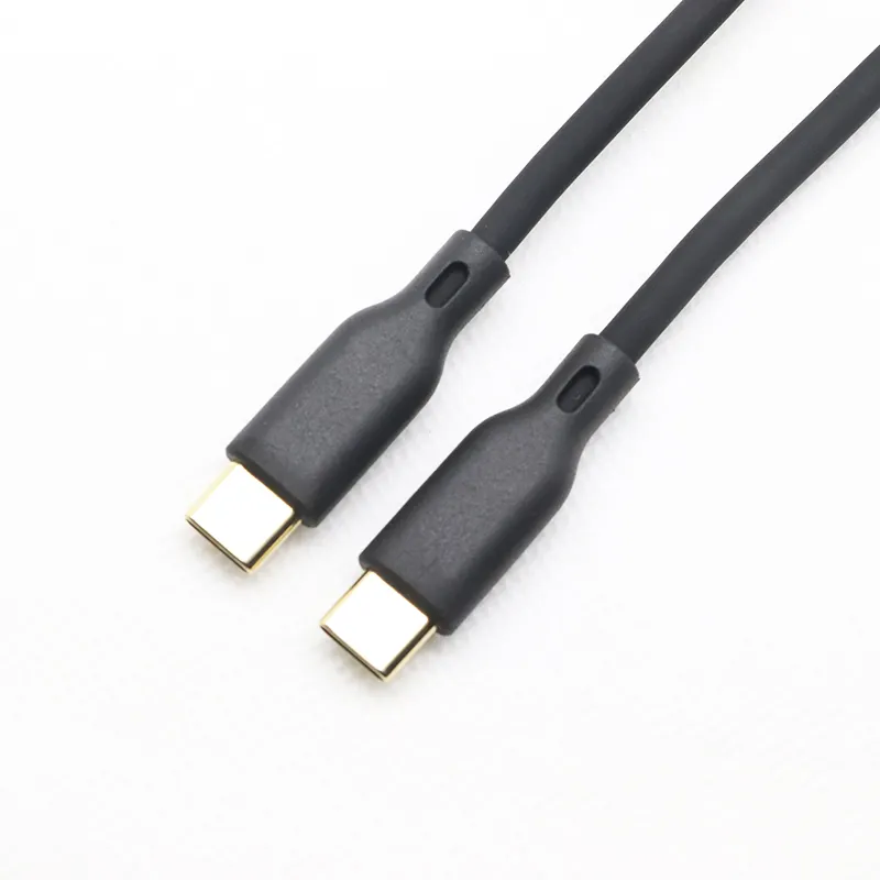 5A High Current Usb C To Usb C PD Charging Cable Extra Soft Silicone Wire Gold Plated Connector 0.5m 1m 1.5m Data Charging Cable