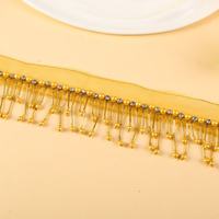 Bordure en dentelle à strass et perles, 100% polyester, voile crocheté, garniture sexy pour couture, filet à sequins, franges de perles de verre pour chaussures et sacs