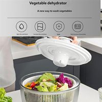 3L 5L Grote Plastic Saladeslinger met Witte Deksel en Kom Handmatige Fruit- en Groente Droger Spinner Wasmachine Reinigingsslinger Keukenhulpje