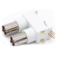 Connecteur BNC en plastique à angle droit, conducteur en cuivre, transmission de signal RF sur circuit imprimé, modèle YRL-101, marque Luckyconnectors, connecteur femelle