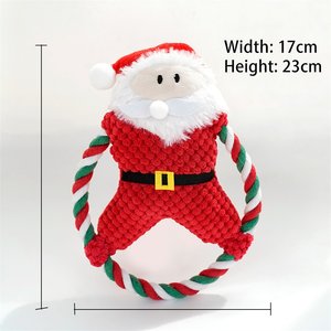 Wholesale Christmas Pet <b>Toy</b> Collection 2026 Santa Claus Reindeer Dog Plush <b>Toy</b> <b>Interactive</b> Cotton Rope Puppy Chew <b>Toy</b> - Product Image 5