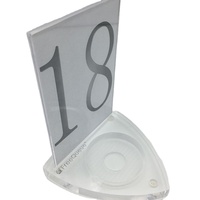 Support de menu de table sans fil entièrement étanche en PC et acrylique avec bouton d'appel et portée de 1000 m pour restaurant