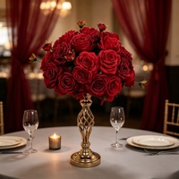 Boule de fleurs en soie de haute qualité 50 cm 60 cm 70 cm 80 cm, grande composition florale de roses artificielles, centre de table, boule de fleurs rouge foncé