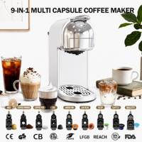 Machine à café multi-capsules 9 en 1 compatible avec Nespresso DG K Cup Lav Blue Caftly Bialetti Amoo Mo Coffee Pod Powder