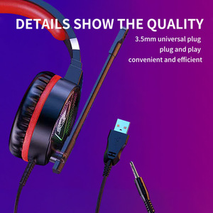 Profesional 3,5/conexión USB 7,1 Surround Auriculares para juegos con cable RGB Iluminado Sonido estéreo Auriculares para juegos con micrófono - Product Image 3