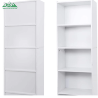 Wayon Modernes Weißes Minimalistisches Bücherregal-Set mit Schiebetürschrank und Offenen Regalen für Wohnzimmer-Aufbewahrung
