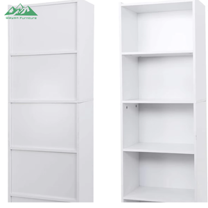 Ensemble d'étagères Wayon, style moderne et minimaliste, blanc, avec armoire à portes coulissantes et étagères <span class=keywords><strong>ouvertes</strong></span> pour le rangement dans le salon - Product Image 1