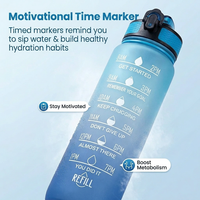 Bouteille d'eau de sport Tritan de 32 oz sans BPA, anti-fuite, douce au toucher, avec paille et marqueur de temps, idéale pour le sport et la randonnée en extérieur