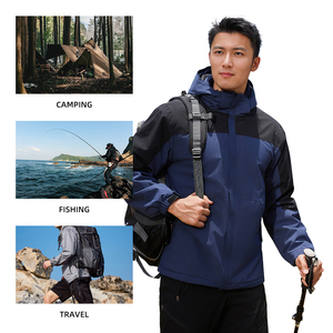 2024 windcheater unisex áo khoác ngoài trời của nam giới softshell mùa thu ấm áo khoác có thể tháo rời lông cừu lót không thấm nước chắn gió giản dị - Product Image 3