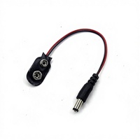 EParthub Clip de batterie 9V avec prise DC 5.5x2.1mm droite en forme de T pour projets électroniques