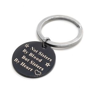 Hot Selling Metal Crafts DIY Laser <b>Custom</b> Accessories Key Chain Shiny Black Metal <b>Keychain</b> - Product Image 1