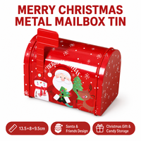 Boîte à lettres de Noël en fer blanc, étui cadeau, enveloppe décorative, valise en fer blanc pour enfants - Artisanat durable, vente en gros d'usine OEM/ODM