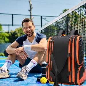حقيبة نايلون رياضية محمولة بسعة كبيرة مقاومة للماء بشعار مخصص لكرة المضرب حقيبة Padel مع جيب للأحذية