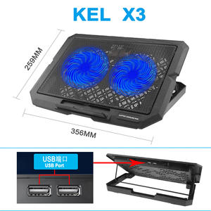 <span class=keywords><strong>Refroidisseur</strong></span> d'ordinateur <span class=keywords><strong>portable</strong></span> pliable à double ventilateur réglable en hauteur avec ports USB, support de refroidissement de 15 <span class=keywords><strong>pouces</strong></span> - Product Image 3