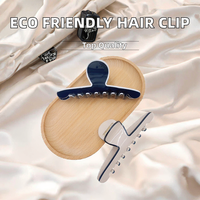 Ume OEM – Pinces à cheveux géométriques minimalistes en acrylique ajouré de couleur unie avec logo personnalisé pour femmes (vente en gros)