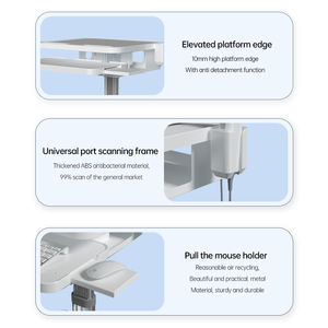 OEM fabbrica diretto di risparmio-spazio Mobile medicale dentale in metallo carrello con Scanner orale vassoio per uso ospedaliero o dentista - Product Image 3