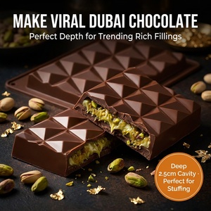 Moule de cuisson en silicone 3D en forme de diamant, réutilisable, <span class=keywords><strong>le</strong></span> plus vendu, directement de l'usine, plateau flexible à 3 cavités, non toxique, pour <span class=keywords><strong>chocolat</strong></span> et bonbons, DIY - Product Image 2