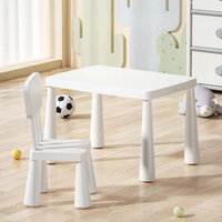 Ensemble table et chaises d'extérieur carrées en plastique épaissi, 2 places, pour enfants - Écologique et facile à assembler (vente en gros)