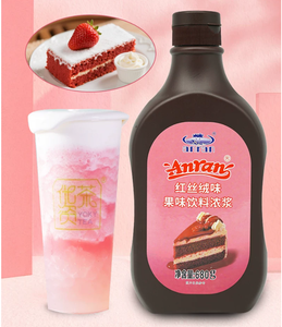 Sauce aromatisée au velours rouge en gros, 680 ml, de la marque Anran, pour les ingrédients de bubble tea et les garnitures de crème glacée pour pâtisseries. - Product Image 3