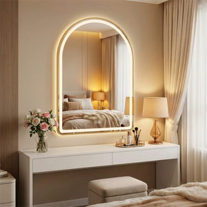 <span class=keywords><strong>Espejo</strong></span> <span class=keywords><strong>de</strong></span> Maquillaje Pared Kingstin LED Inteligente Arco, Marco Metal, Luz 3 Colores, Antivaho - Product Image 2