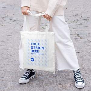 Sac fourre-tout en toile de lin personnalisé le plus vendu pour femme, sac de courses réutilisable pliable avec logo, style bohème plage été voyage - Product Image 1