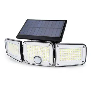 280 LED 3-조정 가능한 헤드 모션 센서 방수 태양 광 램프 현관 마당 차고-태양열 정원 조명