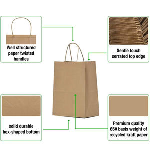 תיקי טוט מנייר קראפט אקולוגי עם לוגו בהתאמה אישית, ידית חבל כותנה, לאריזות יוקרתיות של נעליים, בגדים ומתנות לעסקים קטנים - Product Image 3