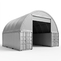Abri Conteneur Personnalisé à Grande Portée en Acier, Sans Fondation, Résistant au Vent, avec Toit Double en PVC 900g, pour Logistique Portuaire, Stockage de Marchandises et Villa