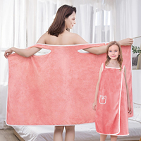 Jupe de bain personnalisée en microfibre corail polaire robe enfants mère portable ménage enveloppes de bain motif de dessin animé pour chambre salle de bain