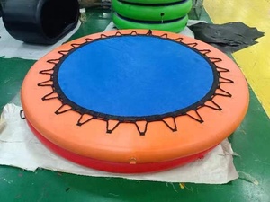<span class=keywords><strong>Hamaca</strong></span> <span class=keywords><strong>de</strong></span> <span class=keywords><strong>agua</strong></span> inflable para deportes acuáticos con portavasos, plataforma flotante inflable portátil redonda con malla para yate - Product Image 5