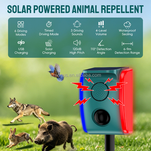 Répulsif Solaire pour Animaux Angus Dernière Génération avec 4 Sons et Lumière <span class=keywords><strong>Anti</strong></span>-Chevreuil Loup Chat Chien Oiseau Serpent Ultrasonique - Product Image 2