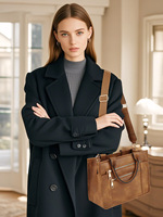 Sac à bandoulière personnalisé en cuir vegan de luxe à double fermeture éclair, motif damier, pour femmes